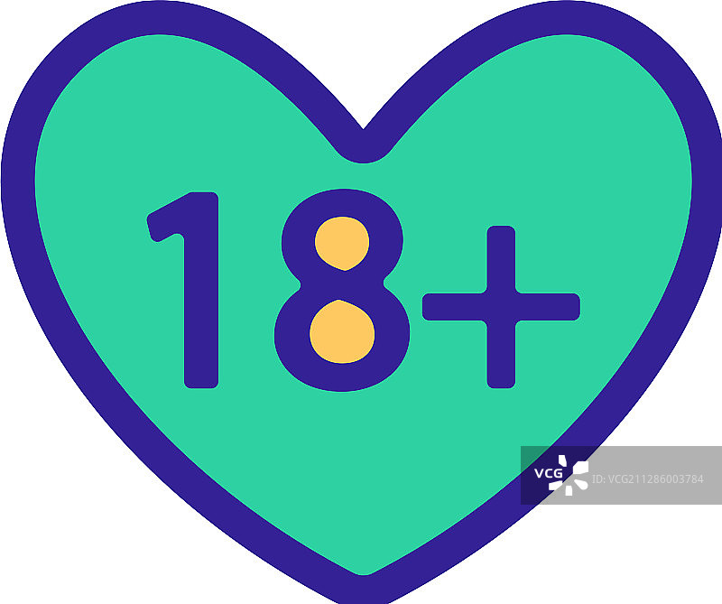 仅限成人图标隔离轮廓符号图片素材