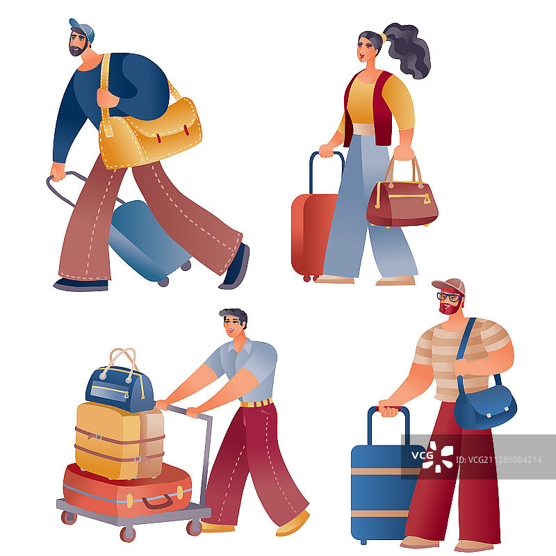 携带行李旅行或返乡的人群素材图片素材