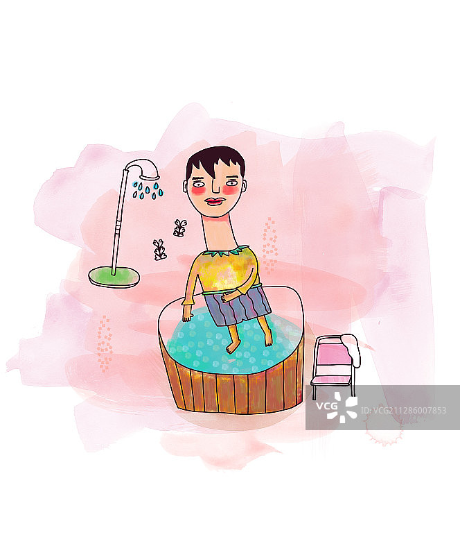 洗澡的人图片素材