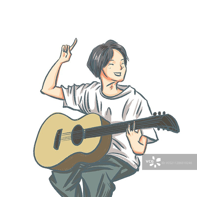 吉他青年图片素材