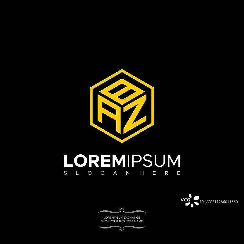 baz logo字母首字母抽象多边形图片素材