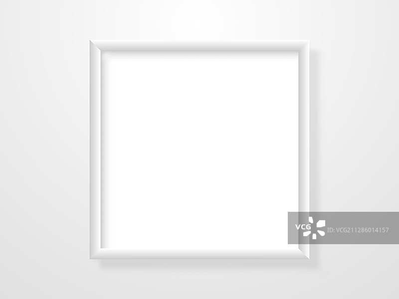 浅色背景上的白色正方形相框图片素材