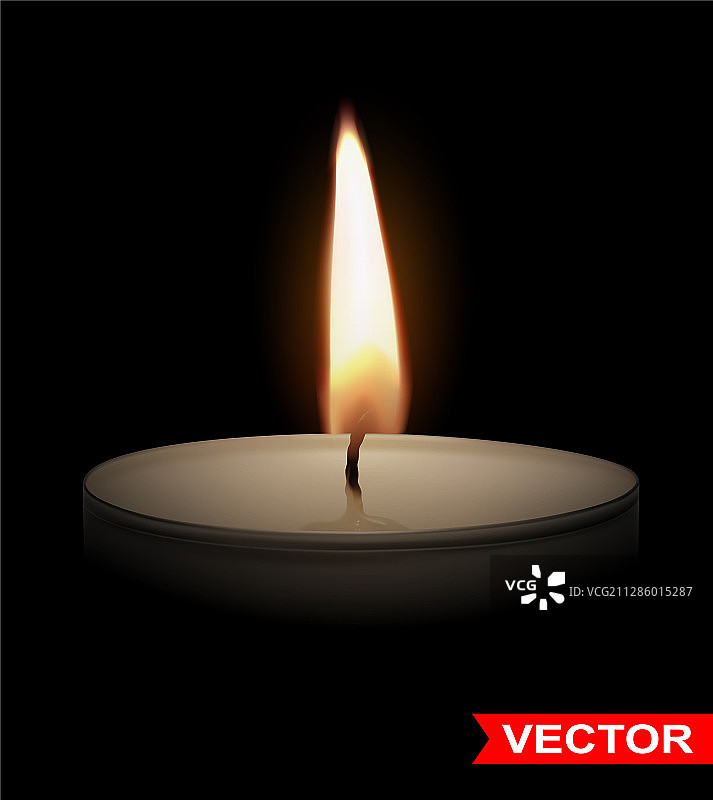 逼真的圆形蜡烛小茶灯图片素材