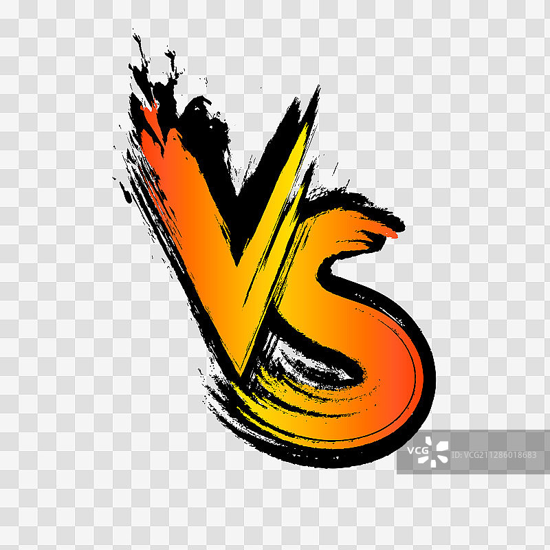 VS字母Logo，透明背景上的VS字母图片素材