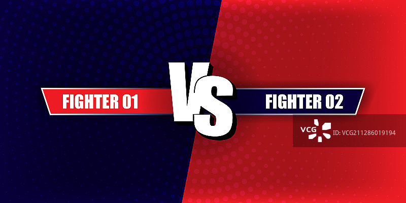 VS蓝色和红色漫画设计图片素材