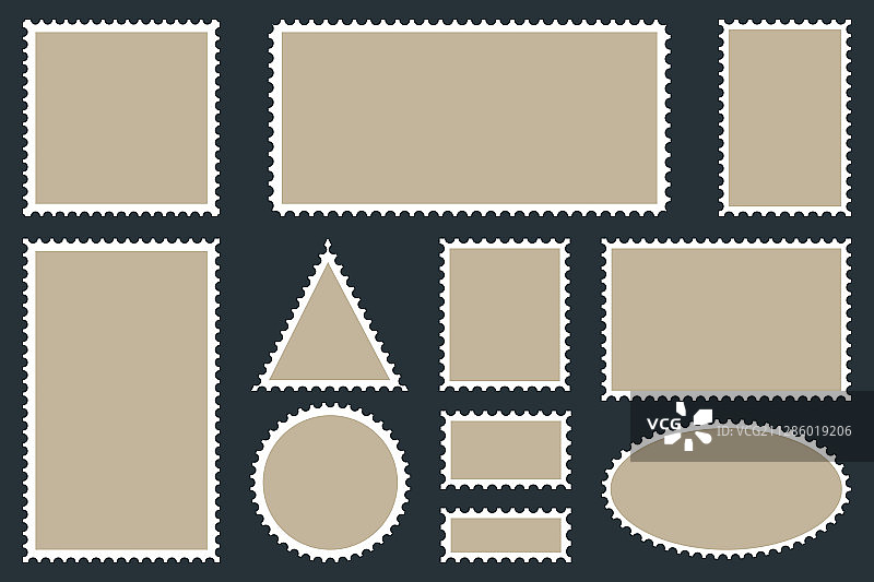 用于图像的空白邮票模板图片素材