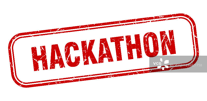 红色Grunge编程马拉松方形印章图片素材