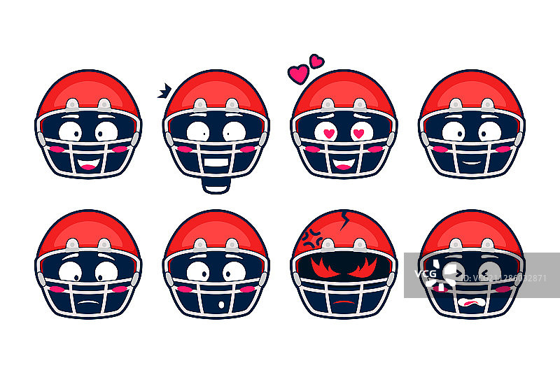 美式橄榄球头盔表情符号图片素材