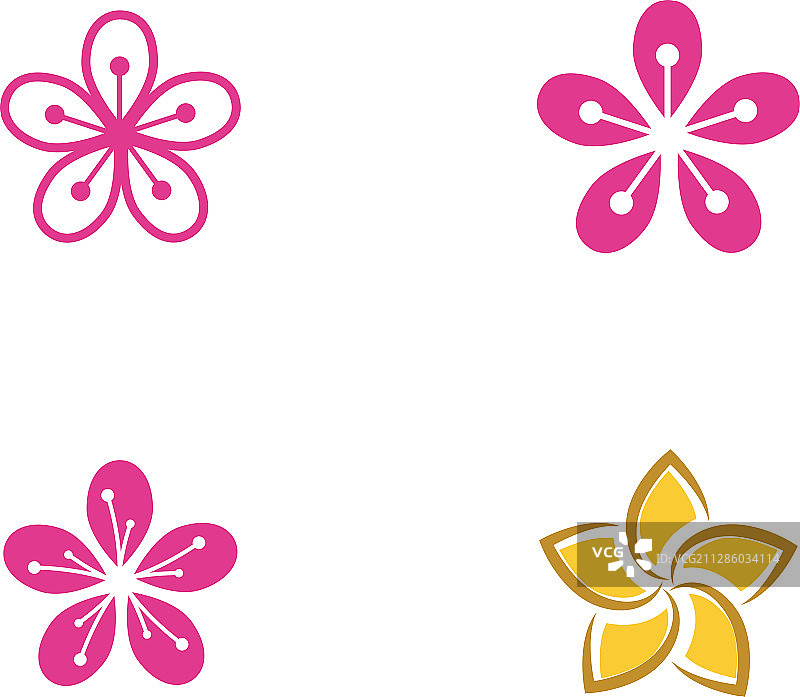 鲜花美妆图标设计图片素材