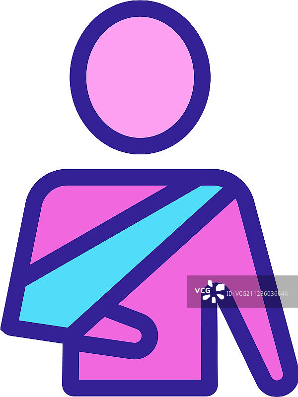 男人和骨折手臂图标轮廓图片素材