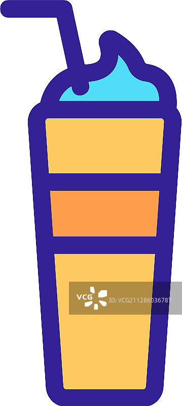 咖啡鸡尾酒轮廓图标图片素材