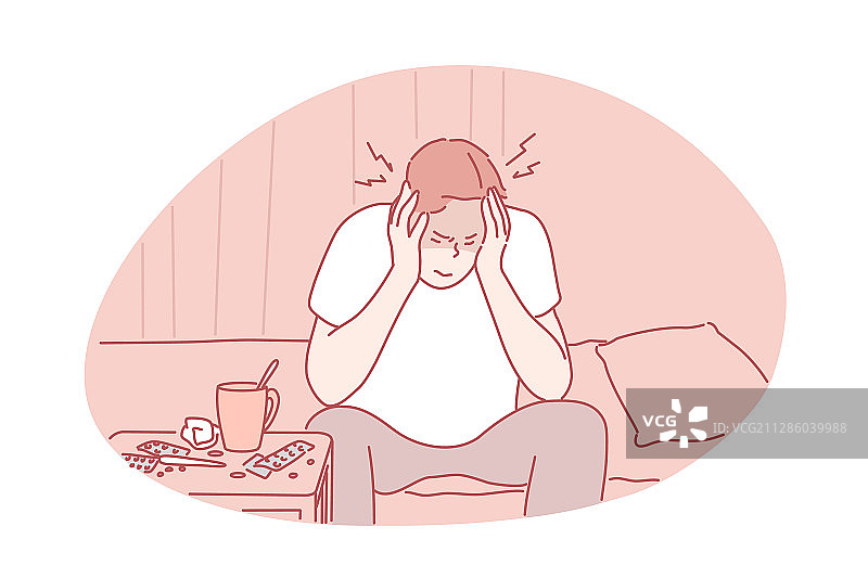 偏头痛疾病概念图片素材