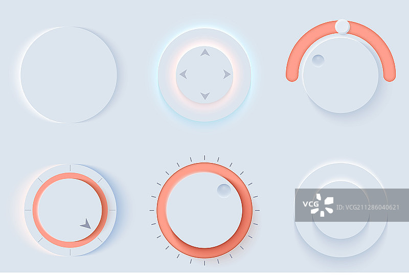 拟物化UI圆形合集图片素材