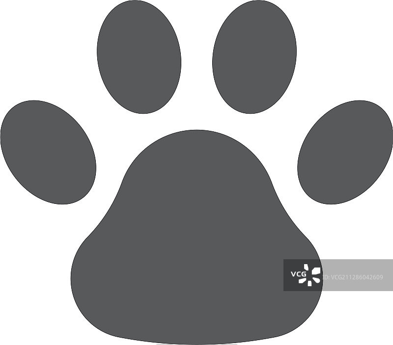 白色背景上的黑色爪印图标图片素材