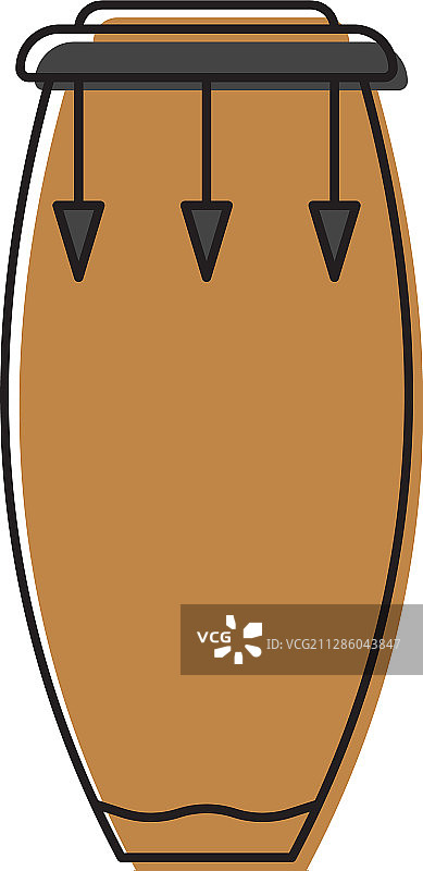 康茄鼓图标符号，白色背景图片素材