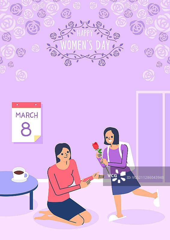 妇女节玫瑰女人图片素材