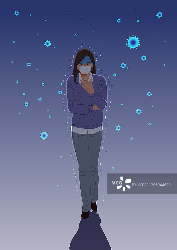 面具，病毒，恐惧，抑郁，新冠图片素材