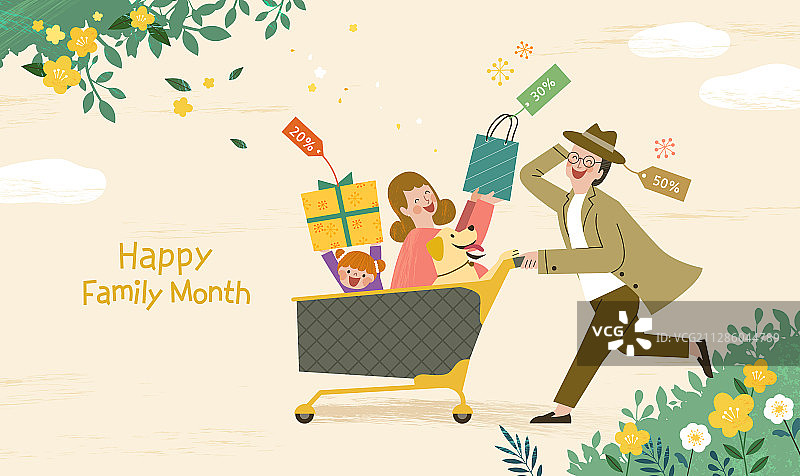 五月家庭月礼物图片素材