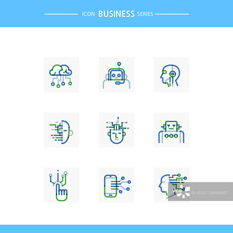 图标集，线路，商业，技术，第四次工业革命图片素材