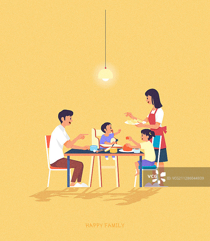 人物，家庭，生活方式，情侣，晚餐，孩子图片素材