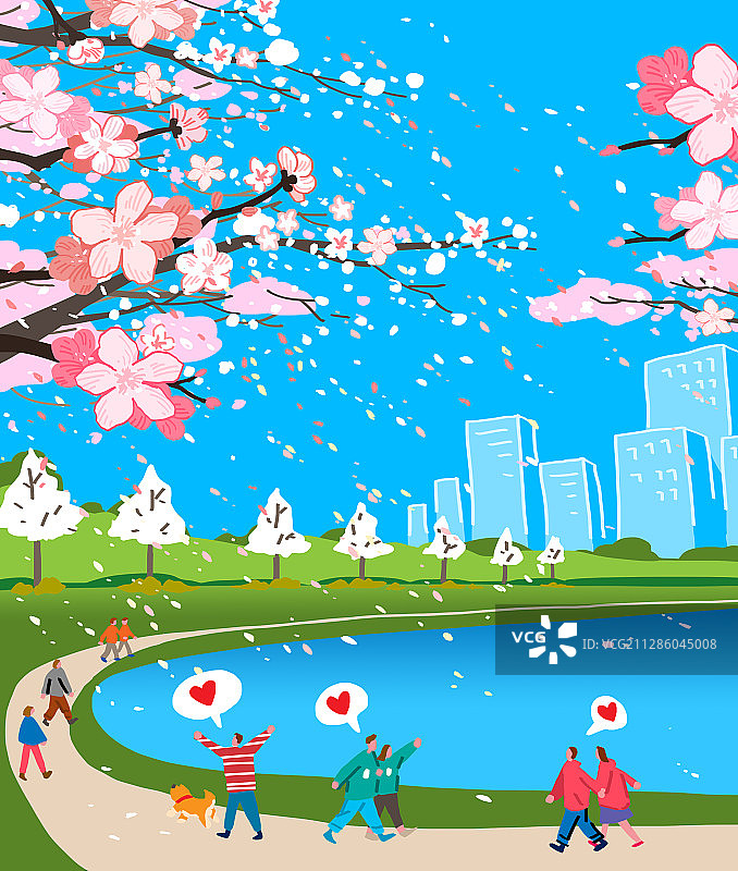 春天人物风景赏花野餐图片素材