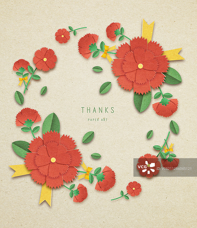 纸艺，纸，五月，康乃馨图片素材