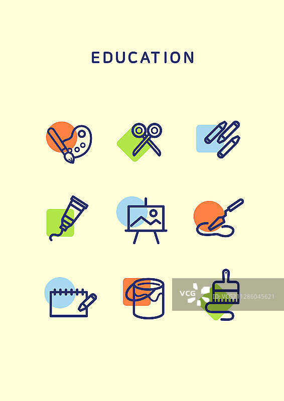 教育图标集图片素材