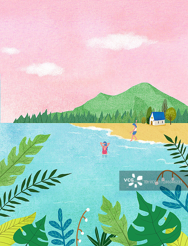 风景度假休闲旅行插画图片素材
