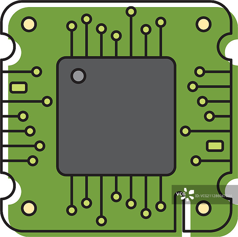 白色背景上的主板CPU处理器图标图片素材