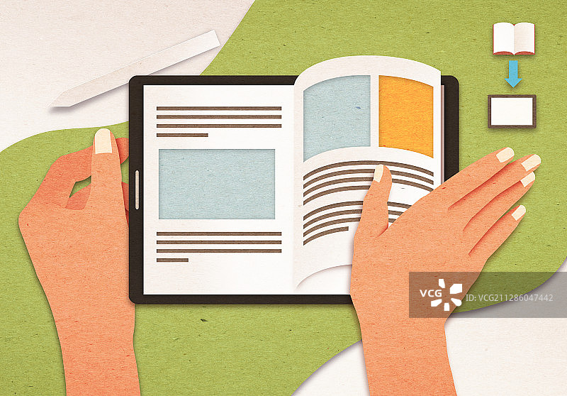 纸艺作品手部数位板学习图片素材