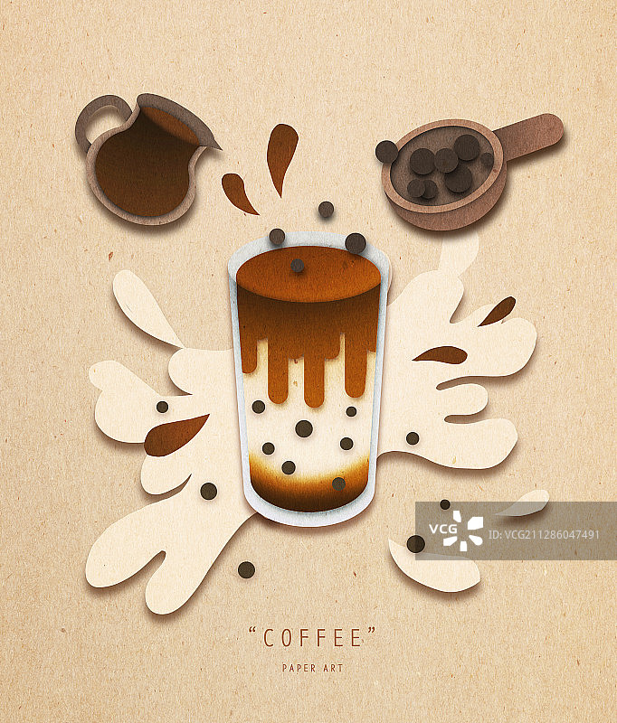 纸艺，纸，波霸奶茶图片素材