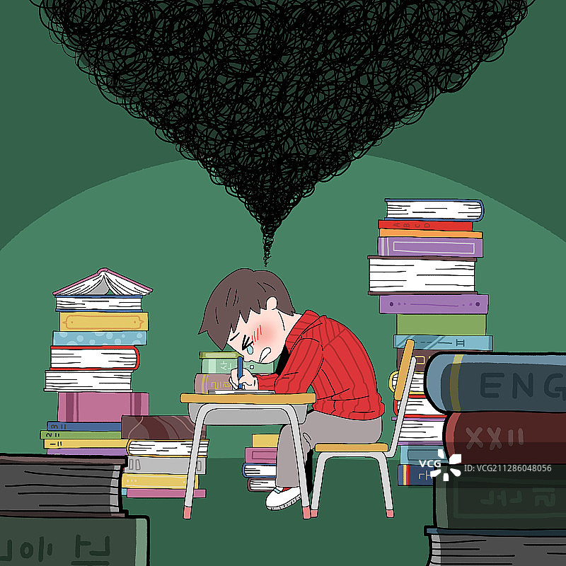 教育学习压力插画图片素材