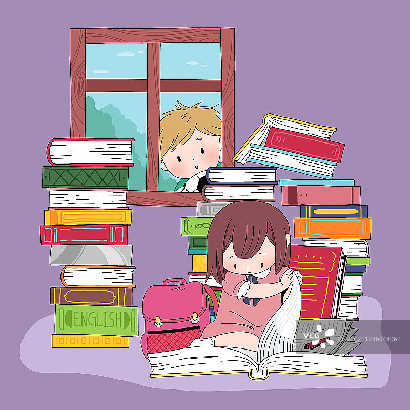 教育学习压力插画图片素材
