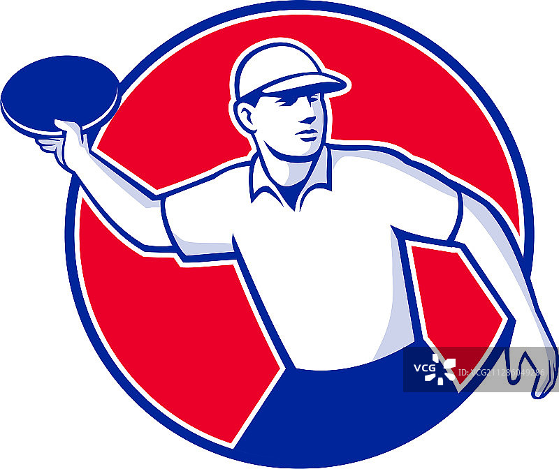 飞盘高尔夫运动员吉祥物图片素材