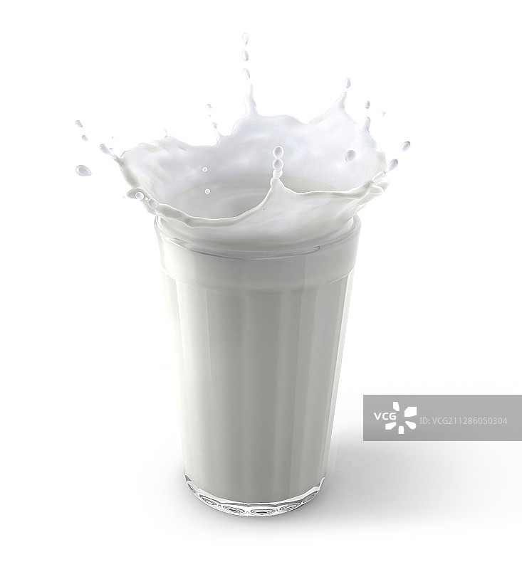 牛奶飞溅玻璃杯插画图片素材