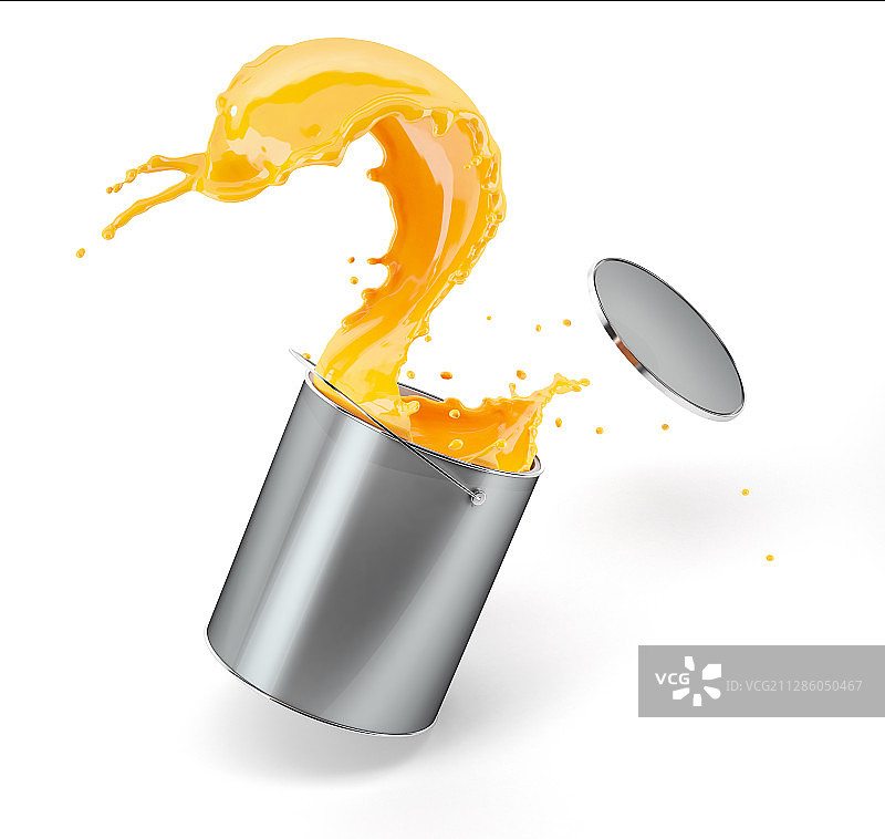 从罐中溢出的油漆插画图片素材