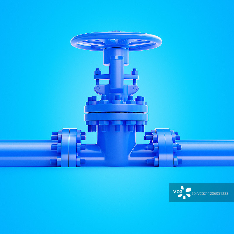 蓝色阀门插画图片素材