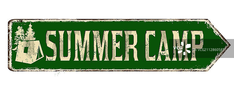 复古生锈金属夏令营标志图片素材