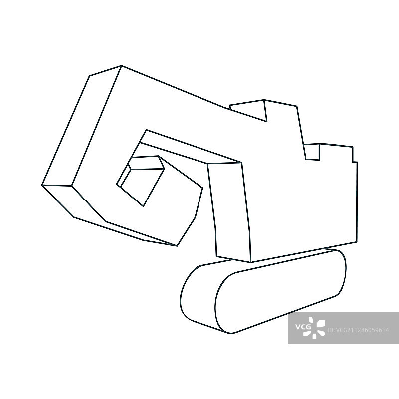 2.5D挖掘机图标图片素材