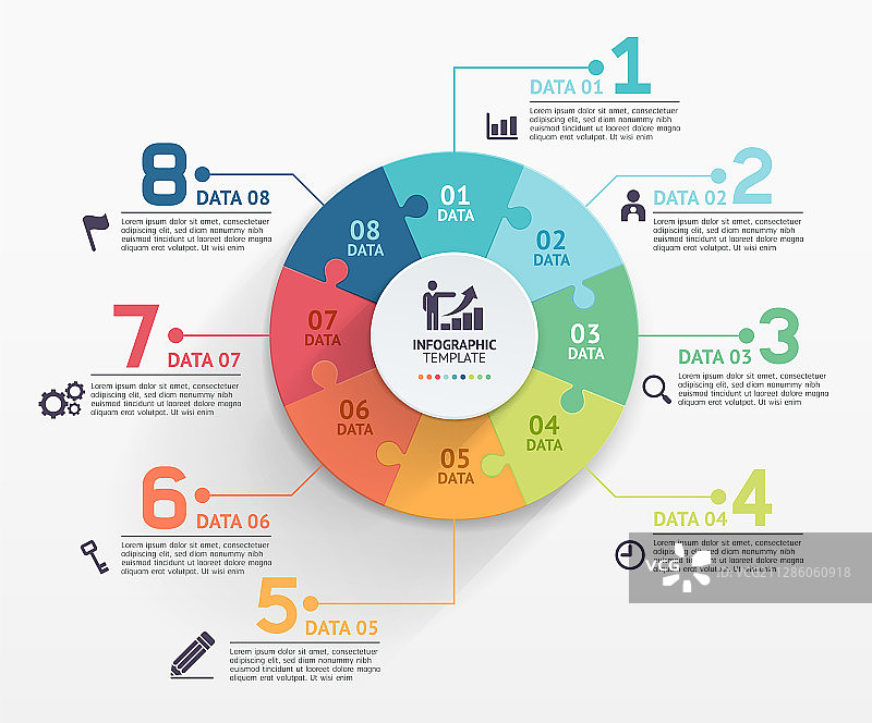拼图信息图圆形模板图片素材