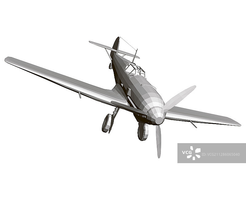 德国老式军用飞机多边形飞机图片素材