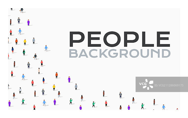 白色背景上的人群图片素材