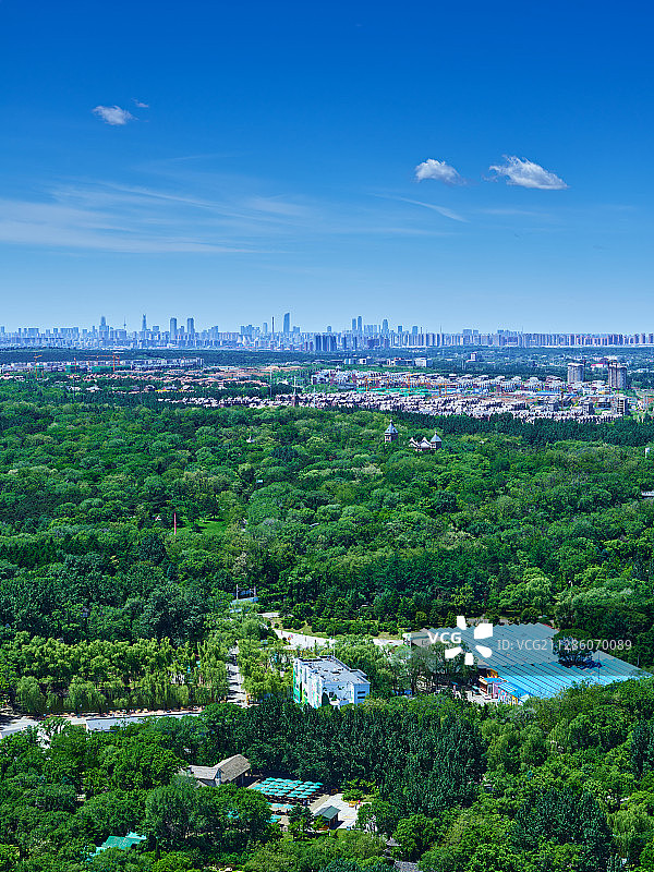 园林鸟瞰天际线图片素材