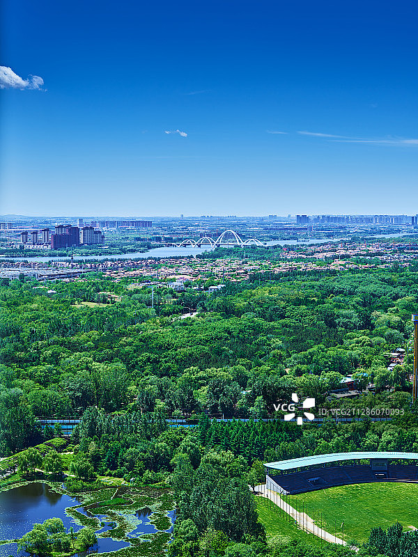 园林鸟瞰天际线图片素材