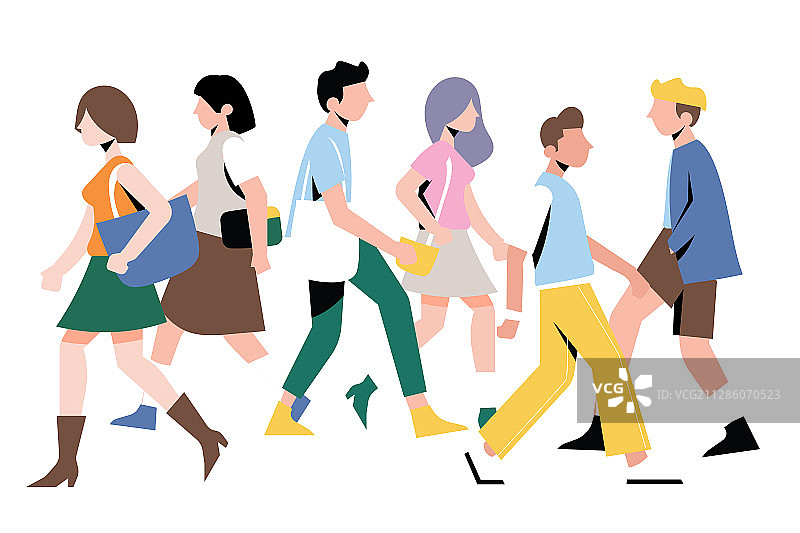 高中生大学生青年走路侧面高考教育学生人物背景矢量插画图片素材