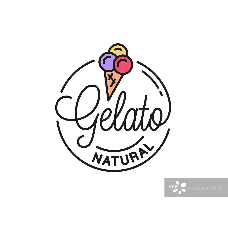圆形线性意式冰淇淋logo图片素材