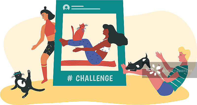 男女挑战健身图片素材