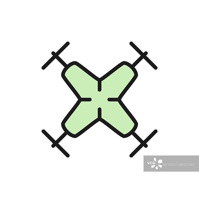 快速无人机扁平线条图标图片素材