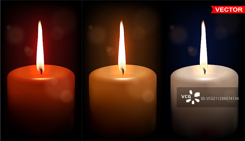 彩色蜡烛套装图片素材