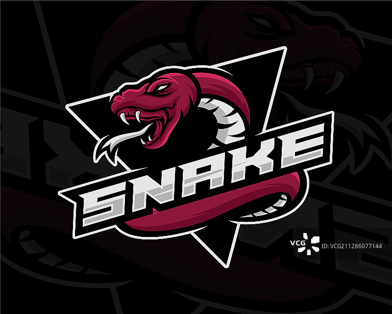 蛇电竞游戏吉祥物Logo模板图片素材